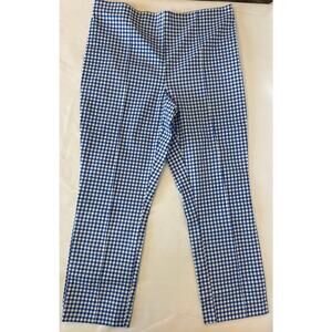 Rockabilly Blue Checked Capri Pants Jules & Leopold Made in Canada M Vintage